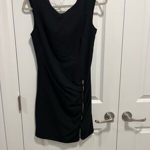 Dynamite Black Mini Dress with Zipper Detail